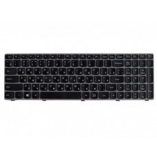25-011741 клавиатура для ноутбука Lenovo IdeaPad Y570, черные кнопки, фиолетовая рамка, гор. Enter