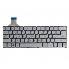 NK.I1113.00L клавиатура для ноутбука Acer для Aspire S7, S7-391, S7-191, P3-171, P3-131, серебристая без рамки, гор. Enter