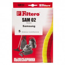 SAM 02 мешки для пылесосов Samsung, Akira, Bimatek, Cameron, Clatronic, Scarlett  Filtero SAM 02  (5 штук)