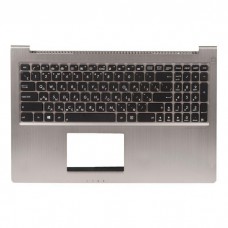 0KNB0-6624RU00 клавиатура для ноутбука Asus UX51 с топкейсом, черные кнопки, серебристая панель
