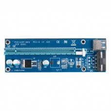 райзер с разъемами PCI-E PCI Riser Card 1x to 16x USB 3.0 Data Cable Adapter SATA, 4 Pin