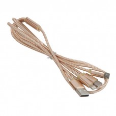 6957531032243 кабель HOCO x2 3 в 1 Llightning+Micro USB+Type-C, золотой