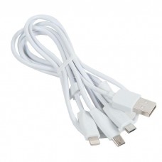 6957531032069 кабель HOCO x1 Rapid Lightning+Micro+Type-C (L=1M), белый