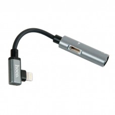 6957531079750 аудио-переходник HOCO lS18 dual lightning, серый