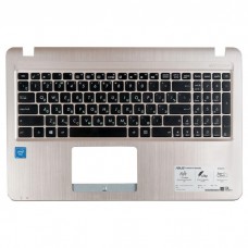 006433-006896 клавиатура для ноутбука [Asus F540L, F540S, R540L, R540S, R540Y, X540L, X540S, X540Y] с топкейсом, золотистый (с разбора)