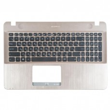 13NB00T1AP1202 клавиатура для ноутбука X550CA, X550CC, X550VC, X550LA, X550LB, X550LN, X550LC с топкейсом, стальная, черные кнопки [13NB00T1AP1202] (с разбора)