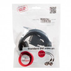 CC-DVI-BK-6 Кабель DVI-D single link Cablexpert CC-DVI-BK-6, 19M/19M, 1.8м, черный, экран, феррит.кольца, пакет