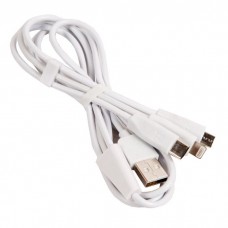 6957531032069 кабель HOCO x1 Rapid Lightning+Micro+Type-C (L=1M), белый поврежденная упаковка